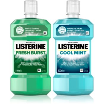 Listerine Fresh Burst a Cool Mint Duopack apă de gură pentru o respirație proaspătă