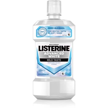 Listerine Advanced White Mild Taste apa de gura pentru albire imagine notino.ro