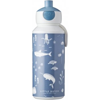 Little dutch drinking bottle pop-up ocean blue biberon pentru copii cu pai
