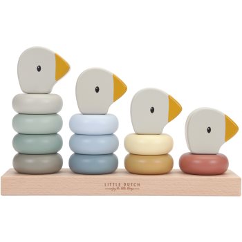 Little dutch goose family rocking ring stacker inele inserabile din lemn
