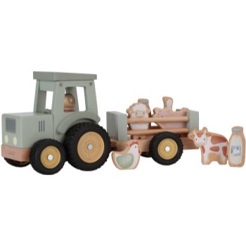 Little Dutch Little Farm Tractor with Trailer jucarie din lemn