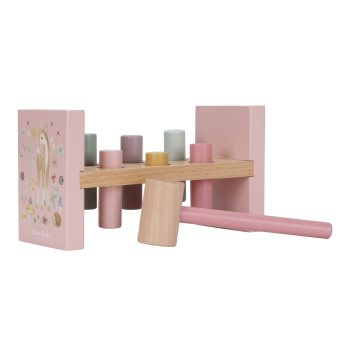 Little Dutch Fairy Garden Pounding Bench joc interactiv de lovit cu ciocanul