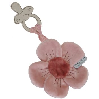 Little dutch cuddle dummycloth flowers & butterflies pătură mini cu animal de pluș cu clips