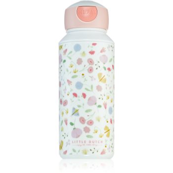 Little Dutch Drinking Bottle Pop-up Flowers & Butterflies biberon pentru copii cu pai