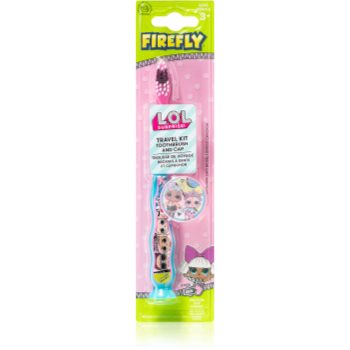L.o.l. surprise toothbrush travel kit with cap periuță de dinti pentru copii cu suporti
