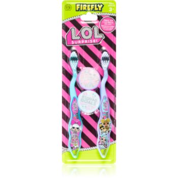 L.o.l. surprise travel kit 2 toothbrush and caps periuță de dinti pentru copii cu suporti