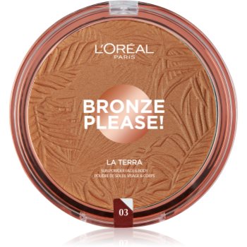 L’Oréal Paris Wake Up & Glow La Terra Bronze Please! bronzer și pudră pentru contur