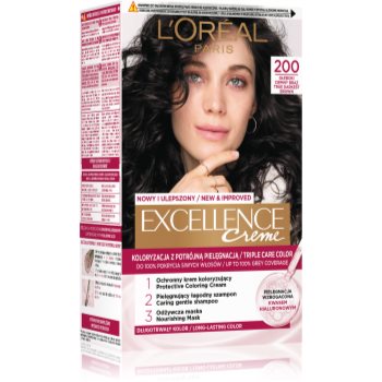 L’Oréal Paris Excellence Creme фарба для волосся відтінок 200 True Darkest Brown 1 кс