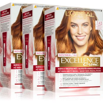 L’Oréal Paris Excellence Creme culoare par culoare 7,43 Blonde Copper