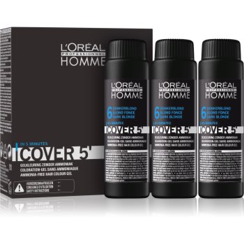 L’Oréal Professionnel Homme Cover 5′ vopsea de par tonifianta 3 pc accesorii imagine noua