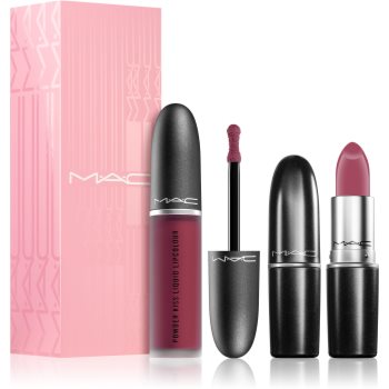 Mac cosmetics powder kiss lip kit: like a mother set de cosmetice pentru femei