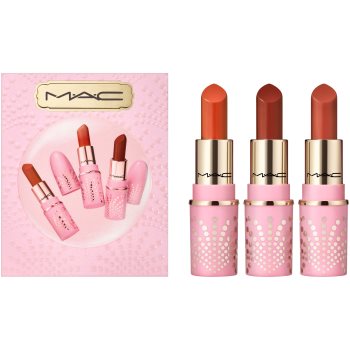 Mac cosmetics bubbles & bows taste of bubbly mini lipstick kit set cadou de buze
