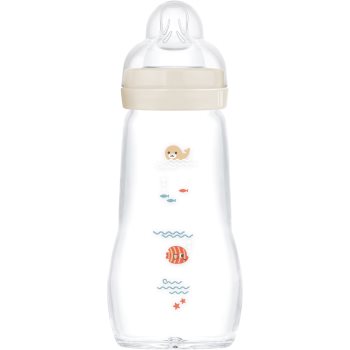MAM Feel Good Glass Baby Bottle biberon anticolici din sticlă