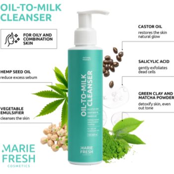 Marie Fresh Cosmetics Oil-To-Milk Cleanser ulei demachiant pentru ten gras și mixt - 1 | YEO