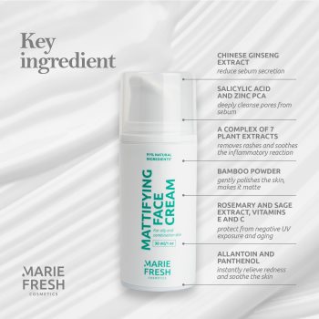 Marie Fresh Cosmetics Mattifying Face Cream crema matifianta faciale - 1 | YEO