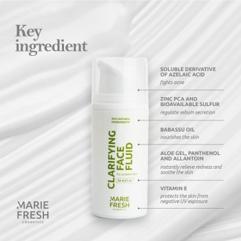 Marie Fresh Cosmetics Anti Acne Face Fluid cremă pentru față impotriva acneei - 1 | YEO