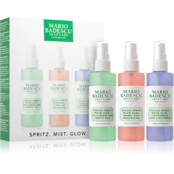 Mario badescu spritz. mist. glow. set cadou (pentru luminozitate si hidratare)