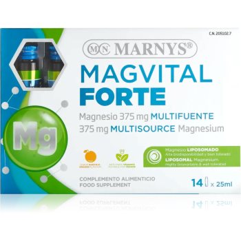 Marnys Magvital Forte fiole pentru suplimentarea eficientă a aportului de magneziu