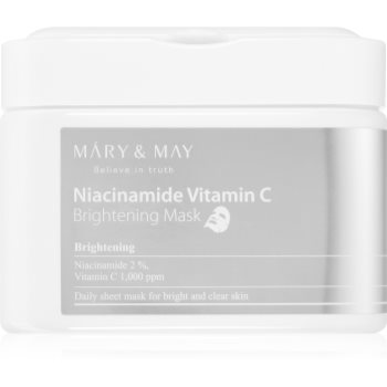Mary & May Niacinamide Vitamin C Brightening Mask Set De Masti Textile Pentru O Piele Mai Luminoasa