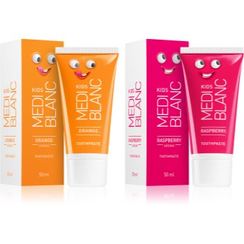 MEDIBLANC KIDS Orange & Raspberry pasta de dinti pentru copii duo
