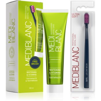 MEDIBLANC Set TP Vitamin 100ml + TB Ultra Soft Blue Single set pentru îngrijirea dentară MEDIBLANC Set TP Vitamin 100ml + TB Ultra Soft Blue Single set pentru îngrijirea dentară - Sellmag.ro