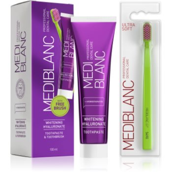 MEDIBLANC Set TP Hyaluron 100ml + TB Ultra Soft Green Single set pentru îngrijirea dentară MEDIBLANC Set TP Hyaluron 100ml + TB Ultra Soft Green Single set pentru îngrijirea dentară - Sellmag.ro