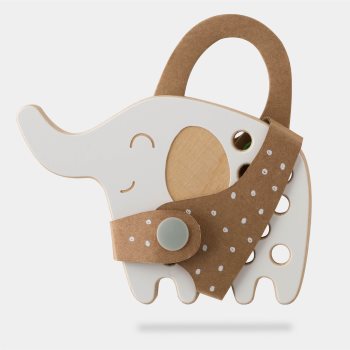 Milin Small Wooden Lacing Toy Elephant jucărie cu activități