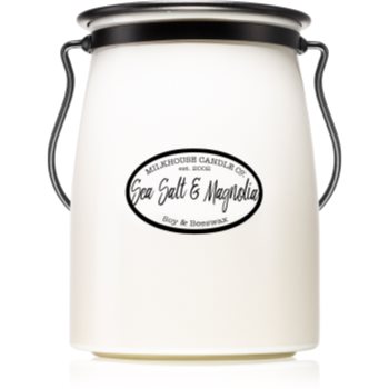 Milkhouse Candle Co. Creamery Sea Salt & Magnolia lumânare parfumată Butter Jar