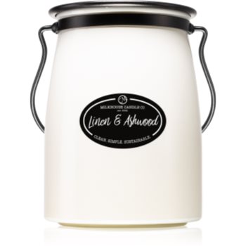 Milkhouse Candle Co. Creamery Linen & Ashwood lumânare parfumată Butter Jar