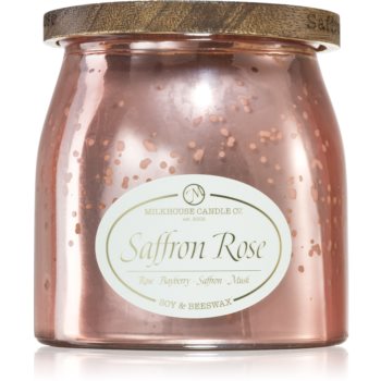 Milkhouse Candle Co. Creamery Saffron & Rose lumânare parfumată Butter Jar
