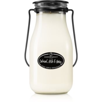 Milkhouse Candle Co. Creamery Oatmeal, Milk & Honey lumânare parfumată Milkbottle Candle imagine noua