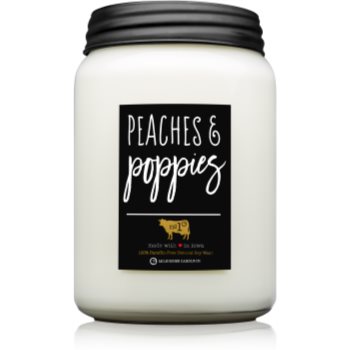Milkhouse Candle Co. Farmhouse Peaches & Poppies lumânare parfumată Mason Jar