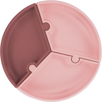 Minikoioi Puzzle Pink/ Rose farfurie compartimentată cu ventuză