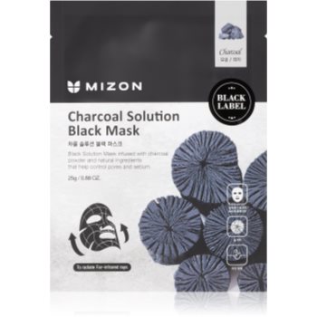 Mizon charcoal solution mască textilă purificatoare, cu cărbune activ