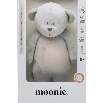 Moonie Bear 2.0 Organic Silver jucărie de adormit cu melodie