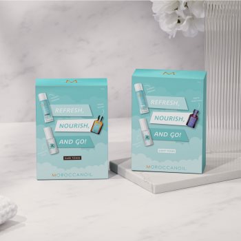Moroccanoil Refresh, Nourish, and Go! (Dark Tones) set pentru părul închis la culoare pentru femei - 1 | YEO