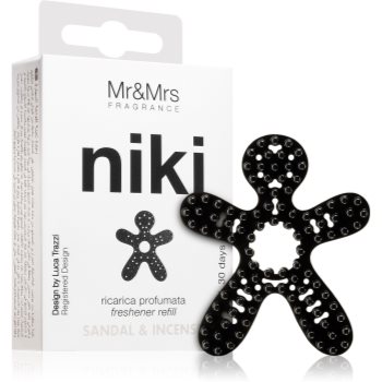 Mr & mrs fragrance niki sandal & incense parfum pentru masina rezervă