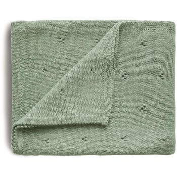 Mushie Knitted Pointelle Baby Blanket pled împletit pentru copii Baby