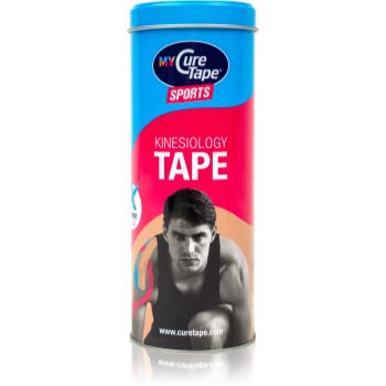 MyCureTape® Sports bandă kinesiologică cutie de metal culoare Blue, Beige, Pink