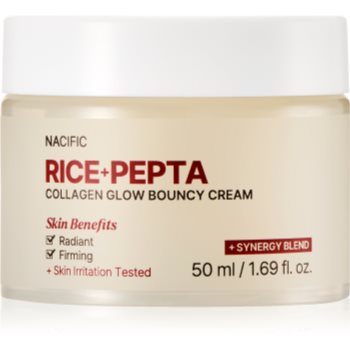  Creme pentru ten, Nacific Rice + Pepta Collagen Glow Bouncy Cream cremă de față iluminatoare cu efect de hidratare - Sellmag.ro
