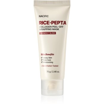 Nacific Rice + Pepta Collagen Peel-off Wrapping Mask masca faciala hidratanta pentru uniformizarea nuantei tenului - Sellmag.ro
