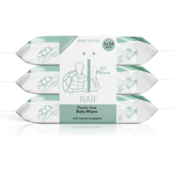 Naif Baby & Kids Plastic Free Wipes Șervețele umede pentru nou-nascuti si copii