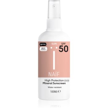 Naif Sun Mineral Sunscreen SPF 50 spray protector pentru plajă SPF 50