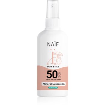 Naif Baby & Kids Mineral Sunscreen SPF 50 0 % Perfume spray protector pentru plajă