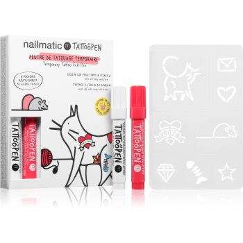 Nailmatic Temporary Tattoo Felt Pen set 3 y + The Cat(pentru copii)