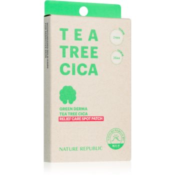 NATURE REPUBLIC Green Derma Tea Tree Cica Relief Care Spot Patch servetele demachiante impotriva acneei