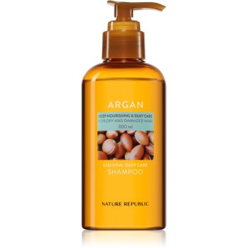 NATURE REPUBLIC Argan Essential Deep Care Shampoo Sampon de restaurare in profunzime pentru par deteriorat