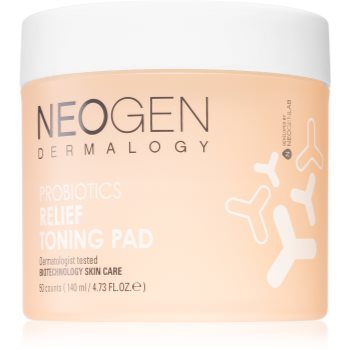 Neogen Dermalogy Probiotics Relief Toning Pad tampoane cosmetice din bumbac pentru piele foarte uscata si sensibila