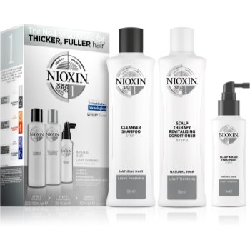Nioxin System 1 Natural Hair Light Thinning set cadou petru par fragil si fara vlaga accesorii imagine noua