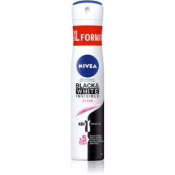 Nivea Black & White Invisible Clear spray anti-perspirant pentru femei